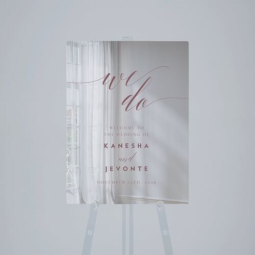 We Do Mirrored Acrylic welcome sign medium Mauve Mirrored Acrylic M Welcome Standard