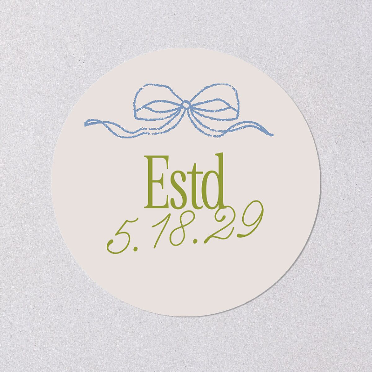 Modern Delicate Bows Wedding Stickers Peridot Circle
