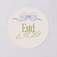 Modern Delicate Bows Wedding Stickers Peridot Circle