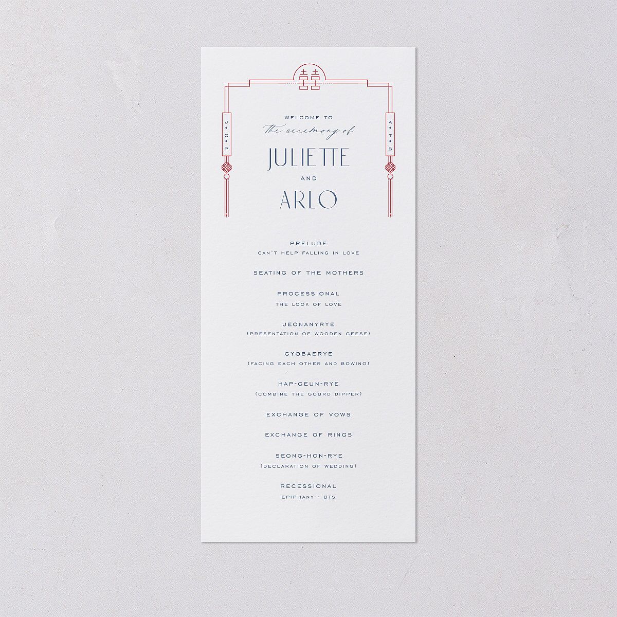 Eternal Devotion Wedding Programs Garnet Signature
