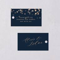 Elegant Glow Favor Gift Tags Navy Signature