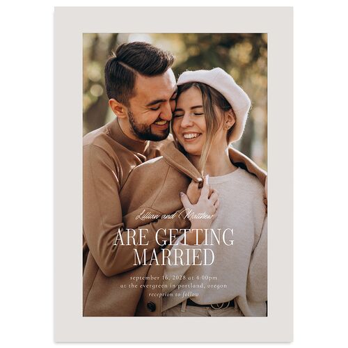 Classically Editorial Wedding Invitations Silver Signature Blank Standard No