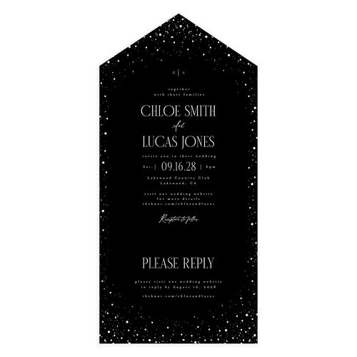 Sparkling Night All-in-One Wedding Invitations Midnight Signature Light Both Recipient and Return Addresses No