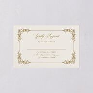 Black Tie Crest All-in-One Wedding Invitations Umber Signature Light Both Recipient and Return Addresses No