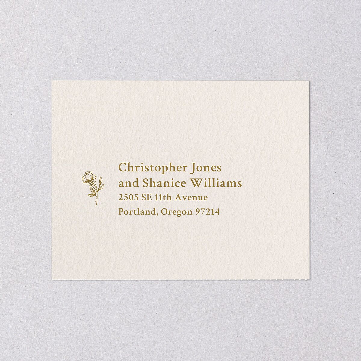 Elegant Typography All-in-One Wedding Invitations Gold Signature Light Both Recipient and Return Addresses No