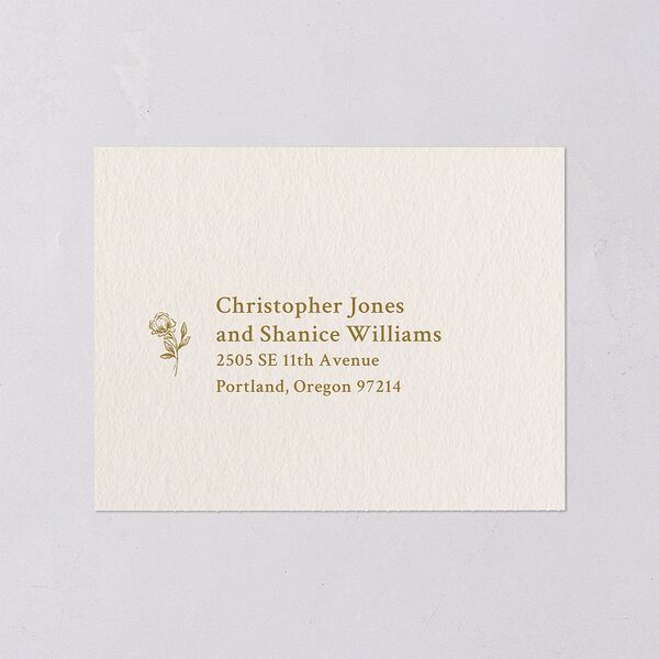 Elegant Typography All-in-One Wedding Invitations Gold Signature Light Both Recipient and Return Addresses No