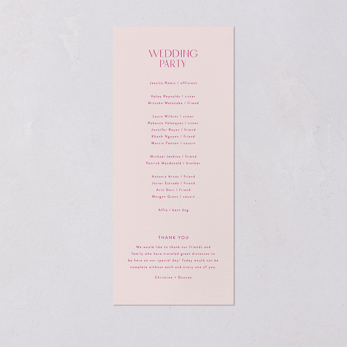 Shimmering Frame Wedding Programs Gold Pink Cotton Signature