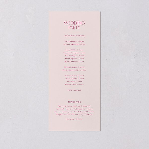Shimmering Frame Wedding Programs Gold Pink Cotton Signature