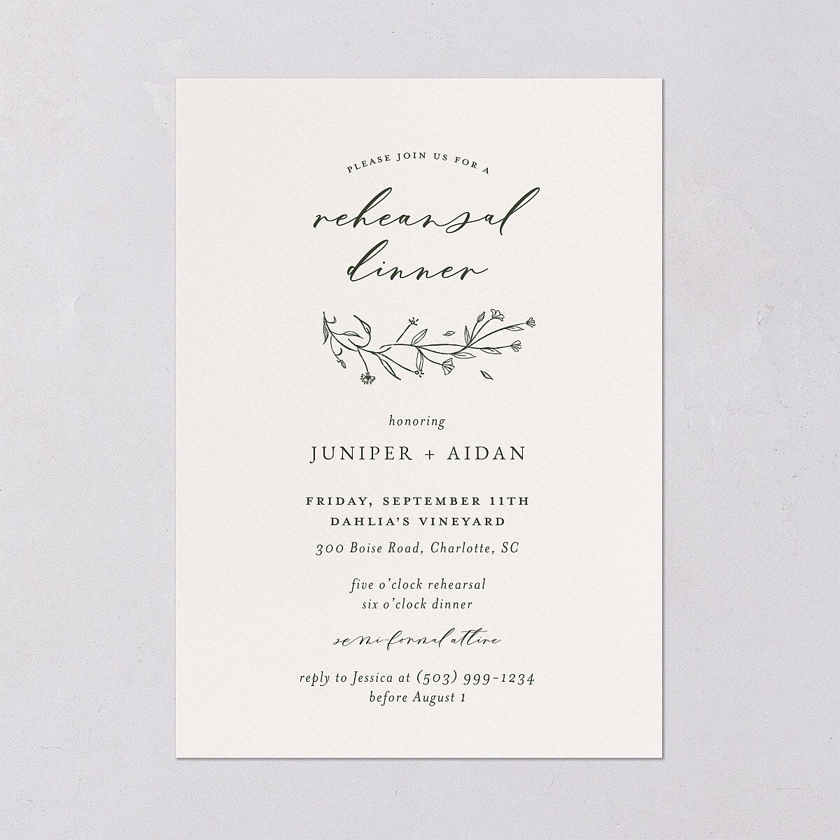 Gilded Monogram Rehearsal Dinner Invitations Dark Camo Signature Blank Standard