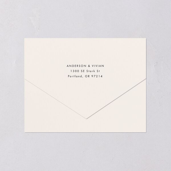 Simply Script All-in-One Wedding Invitations Linen Signature Light Both Recipient and Return Addresses No