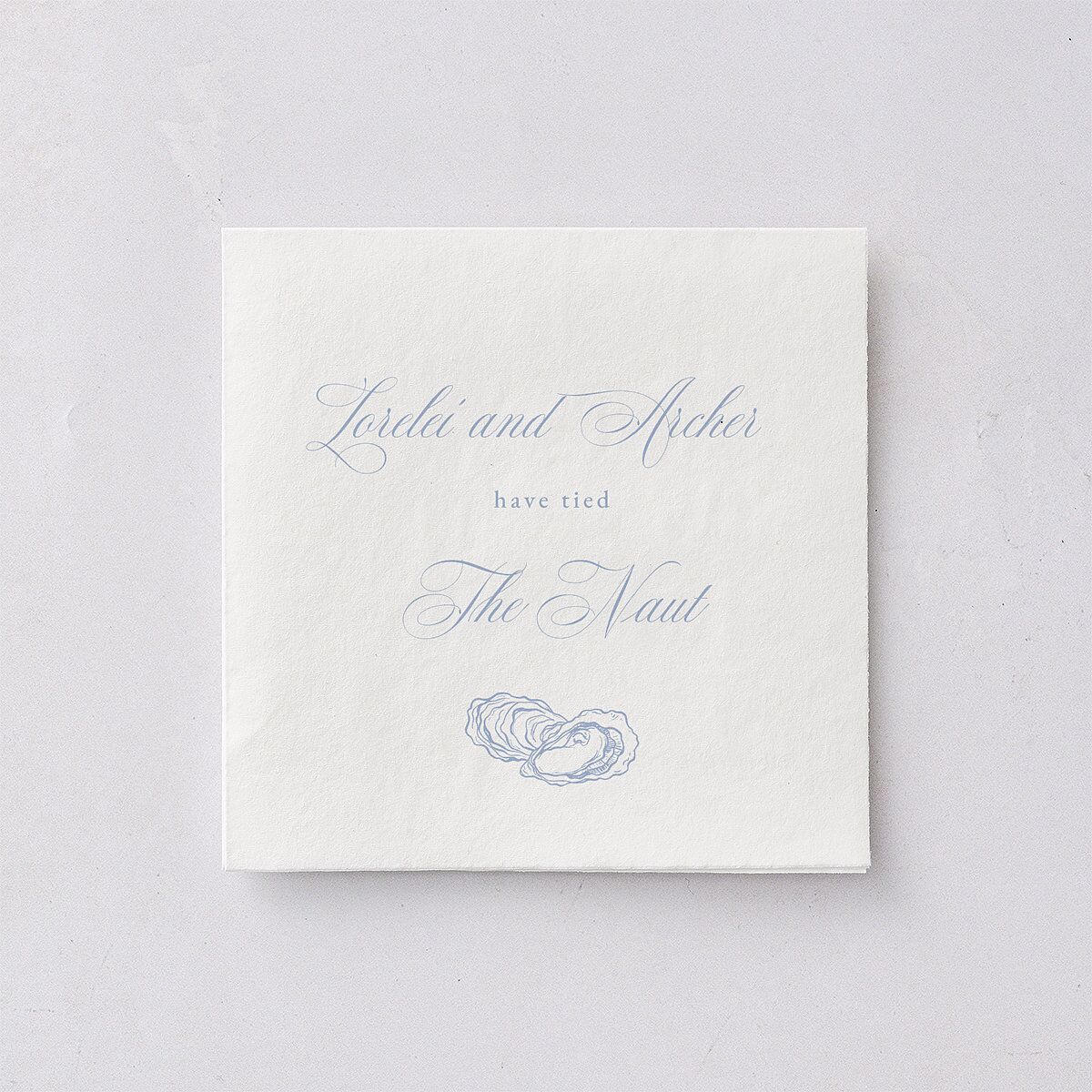 Coastal Oysters and Anchors Cocktail Napkins Sea Blue Napkin Uncoined