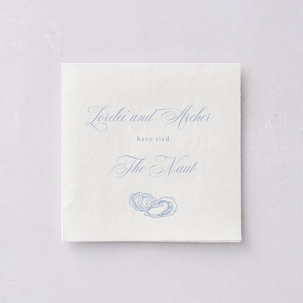 Coastal Oysters and Anchors Cocktail Napkins Sea Blue Napkin Uncoined