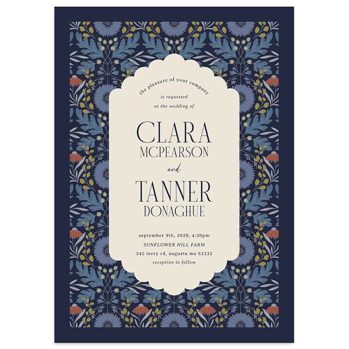 Ornate Garden Wedding Invitations Sapphire Signature Blank No Standard