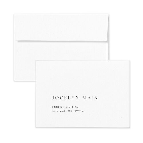 Floral Sketch Wedding Response Card Standard Envelopes Blue Standard Off-White Return Address Signature