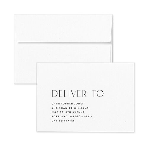 Boho Texture Wedding Response Card Standard Envelopes White Off-White Return Address Signature Standard