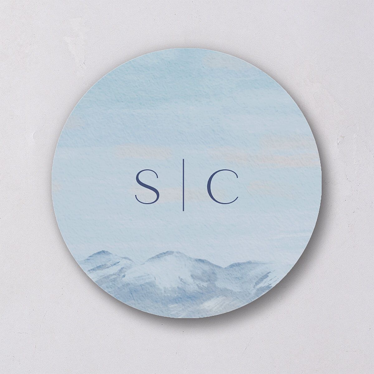 Scenic Denver Colorado Wedding Stickers Pastel Blue
