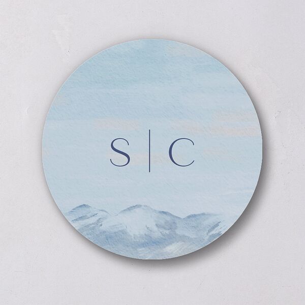 Scenic Denver Colorado Wedding Stickers Pastel Blue