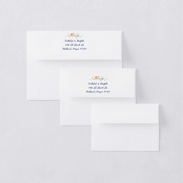 Countryside Crest Bridal Shower Invitation Envelopes White Royal Blue Both Recipient and Return Addresses Signature Standard