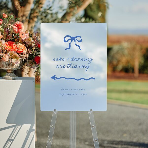 Dainty Bow Mirrored Acrylic Direction Sign Medium Peridot Mirrored Acrylic M Direction Standard