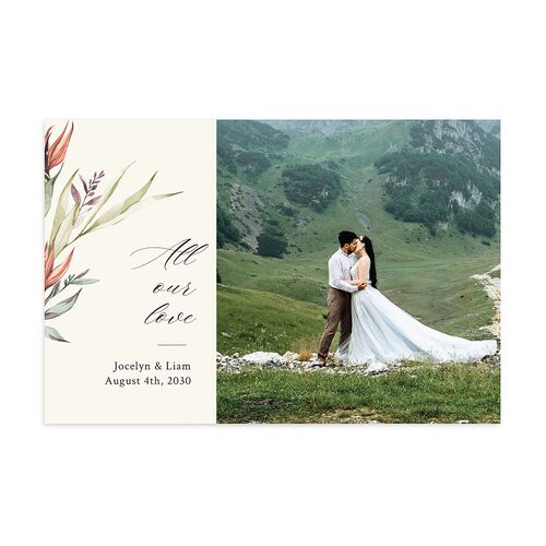 Tropical Flora Hawaii Thank You Postcards Champagne
