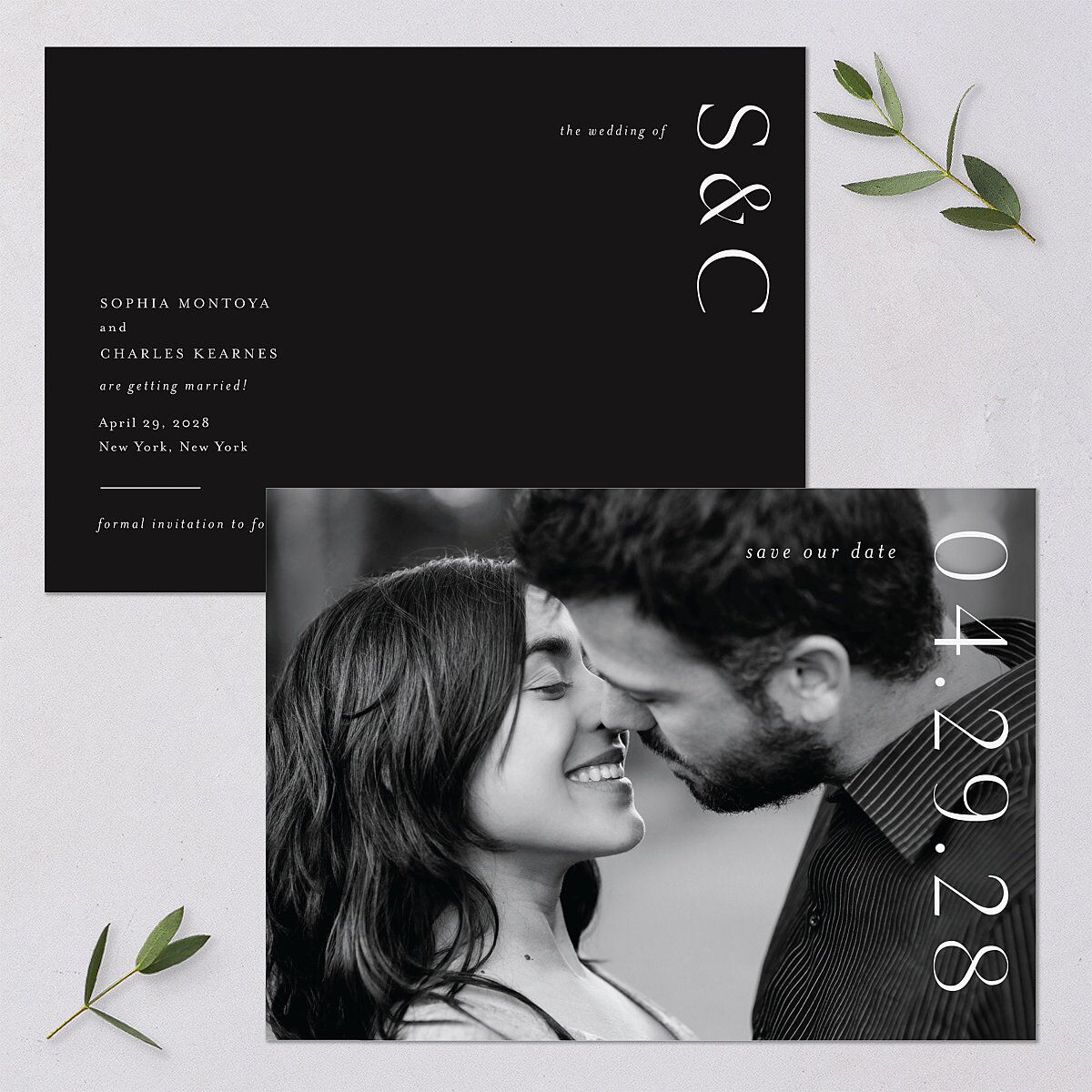 Timeless Elegance Save The Date Cards — view 1