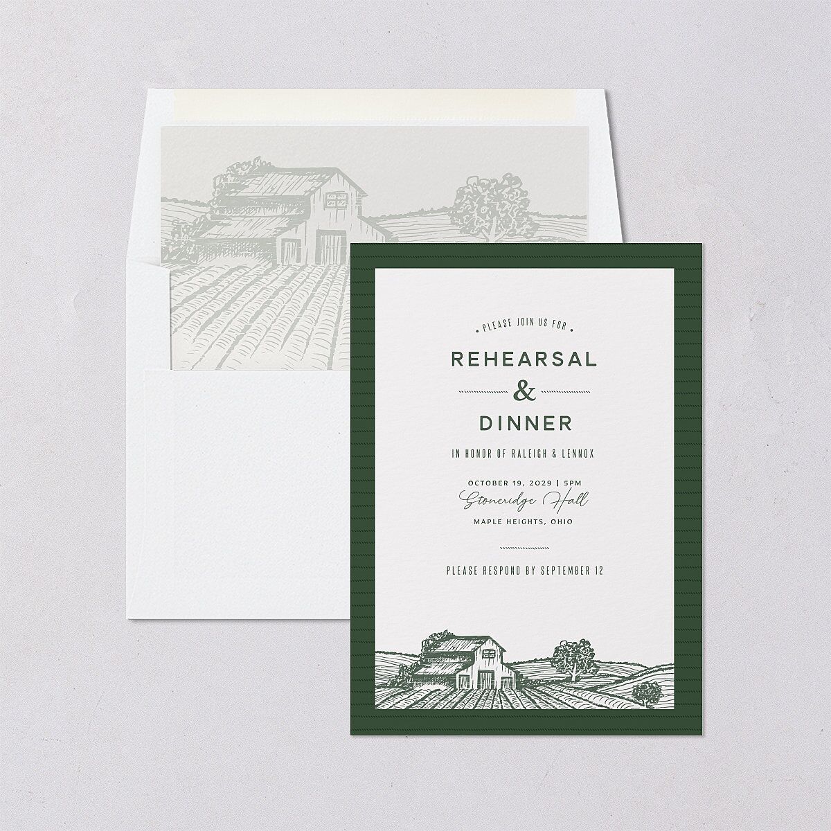 Country Farm Rehearsal Dinner Invitations — view 4