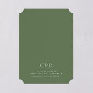 Simple Vine Save the Date Cards Deep Olive Signature smooth Blank No