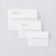 Nostalgic Save The Date Card Envelopes White Tan Both Recipient and Return Addresses Signature Standard