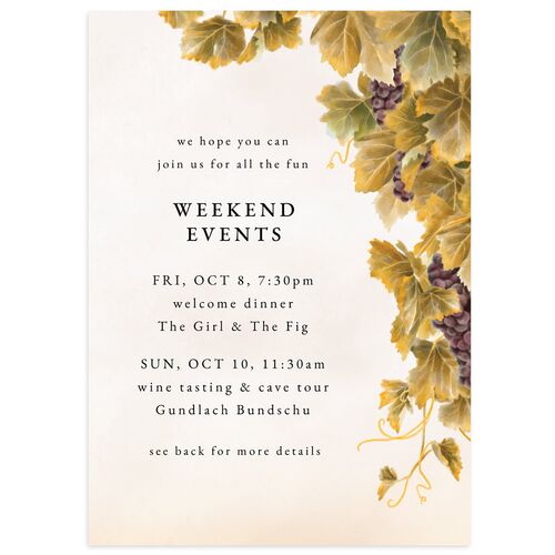 Romantic Vineyard Wedding Enclosure Cards Driftwood Signature Standard
