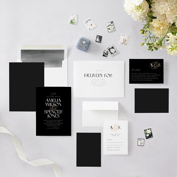 Together Wedding Invitations Gold Licorice Signature Blank No Standard