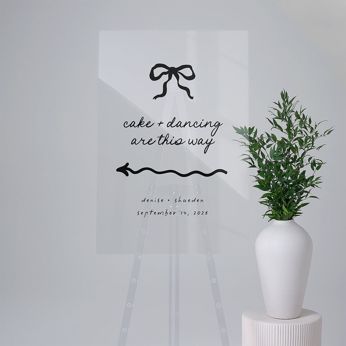 Dainty Bow Acrylic Direction Sign Large Peridot Standard Acrylic L Direction