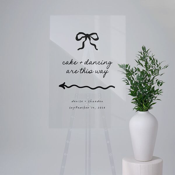 Dainty Bow Acrylic Direction Sign Large Peridot Standard Acrylic L Direction