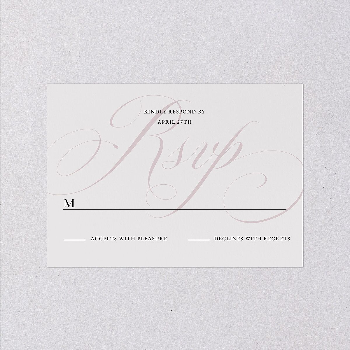 Elegant Monogram Wedding Response Cards Pure White Signature Standard