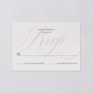 Elegant Monogram Wedding Response Cards Pure White Signature Standard