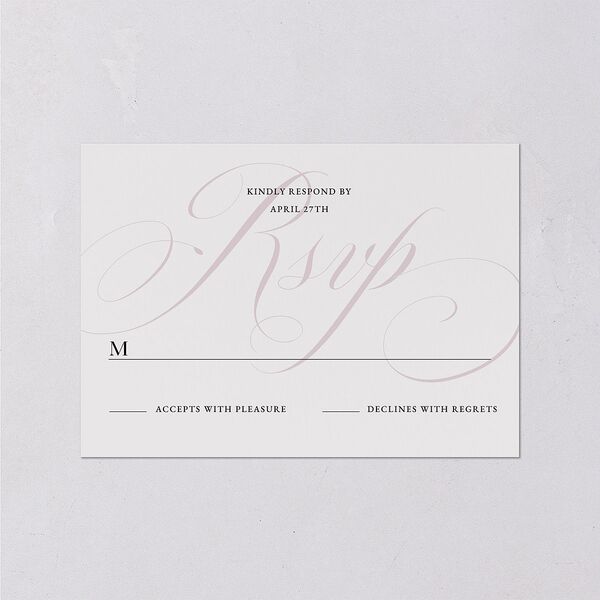 Elegant Monogram Wedding Response Cards Pure White Signature Standard