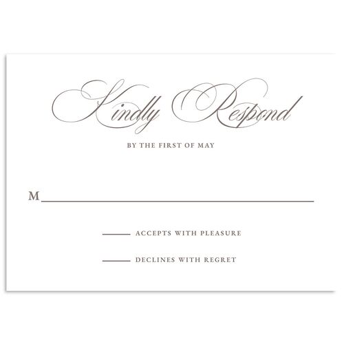 Monogram Branches Botanical Wedding Response Cards Steel Gray Signature Standard