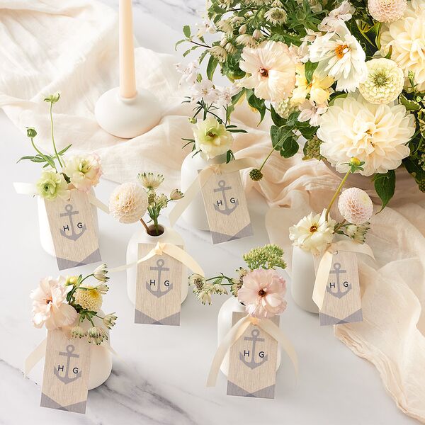 Vintage Nautical Favor Gift Tags French Blue Signature