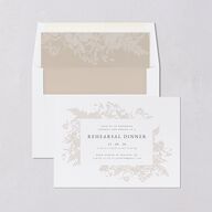 Glistening Garden Rehearsal Dinner Invitations Linen Signature Blank Standard
