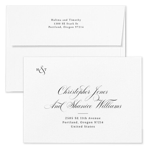 Formal Peony Garden Wedding Invitation Envelopes Mauve Kraft Return Address Standard Signature
