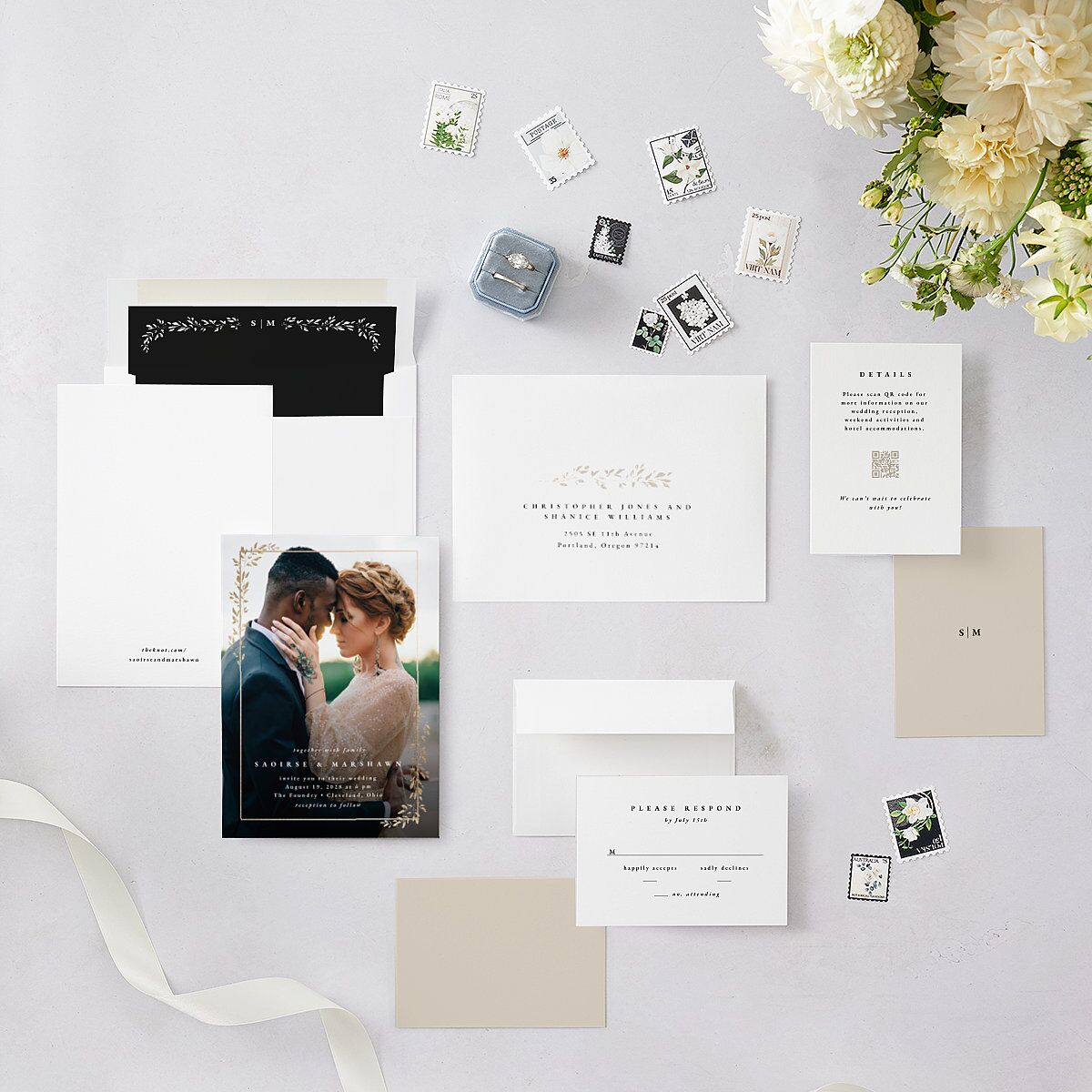 Delicate Frame Wedding Invitations — view 5