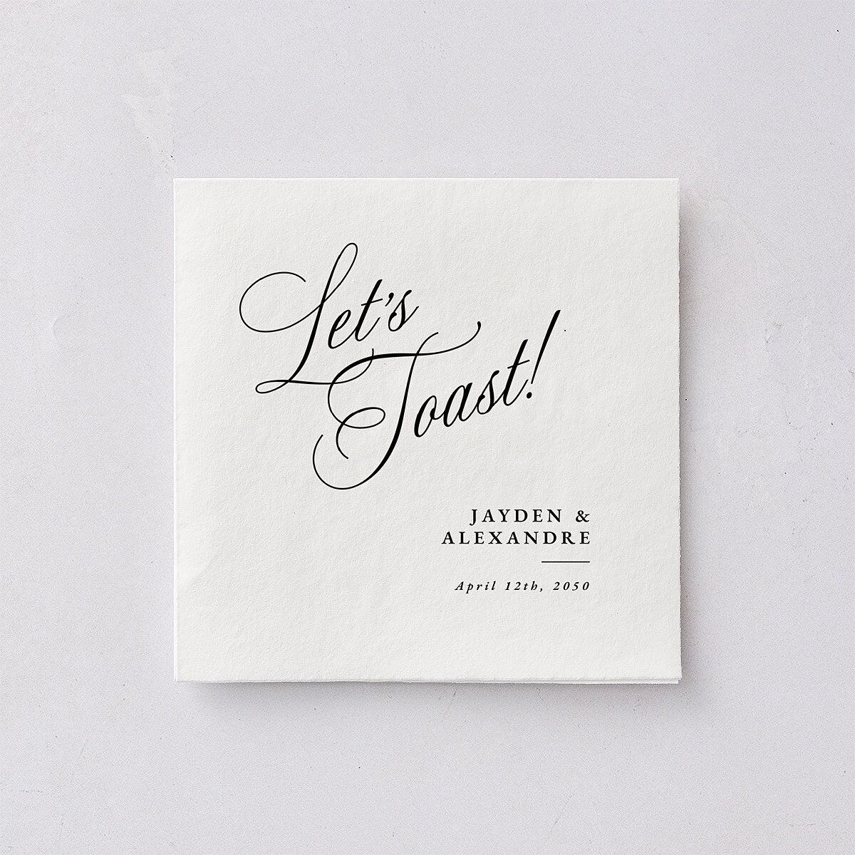 We're Engaged Calligraphy Engagement Party Cocktail Napkins Champagne Napkin Uncoined