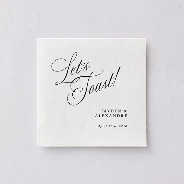 We're Engaged Calligraphy Engagement Party Cocktail Napkins Champagne Napkin Uncoined