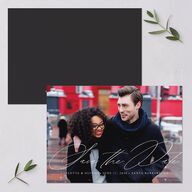 Simply Classic Save The Date Cards Charcoal Signature smooth Blank No Standard