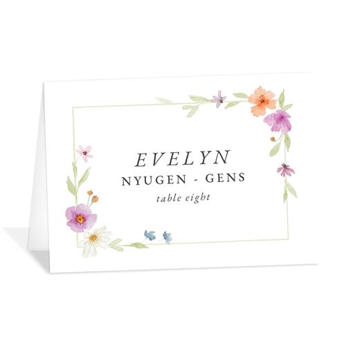 Classic Wildflower Frame Place Cards Amethyst Signature