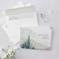 Painted Mountains Rehearsal Dinner Invitations Eucalyptus Signature Blank Standard
