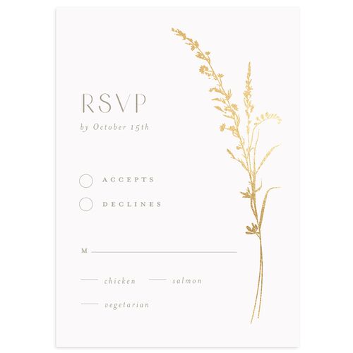Minimal Wildflower Wedding Response Cards Gold Fawn Signature Standard