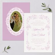 Eclectic Garden Reverie Wedding Invitations Lavender Signature Blank No Standard