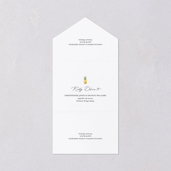 Charming Charleston All-in-One Wedding Invitations Pure White Signature Light Both Recipient and Return Addresses No