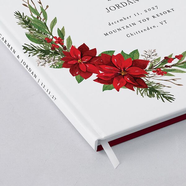 Christmas Poinsettia Guest Books Ruby