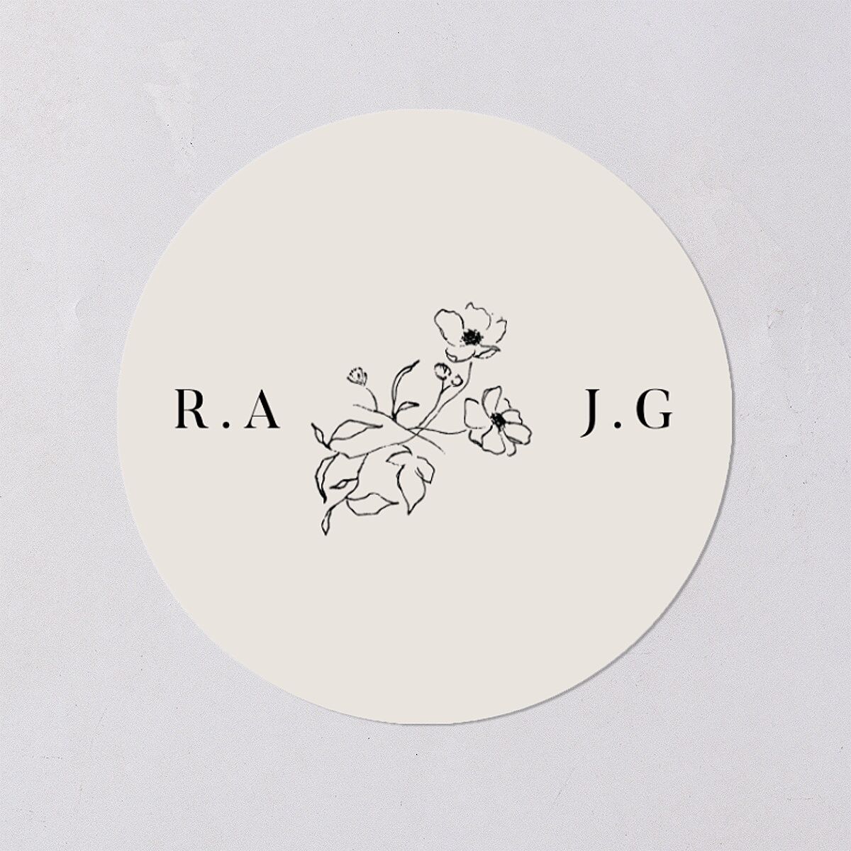 Elegant Minimal Wedding Stickers Champagne Circle